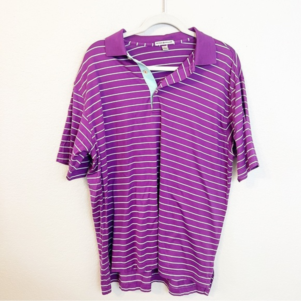 Peter Millar Purple Stripe Polo‎ Large